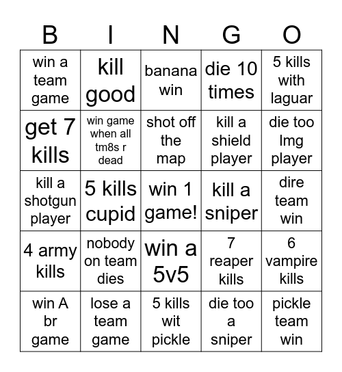 tabs bingo Card