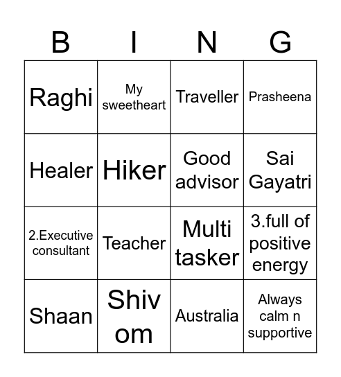 Celebrating Sisterhood Bingo Card