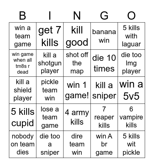 tabs bingo Card