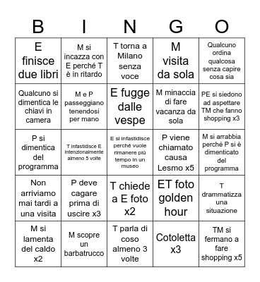 Vienna 2026 Bingo Card