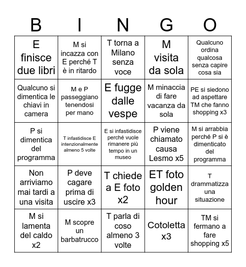 Vienna 2026 Bingo Card