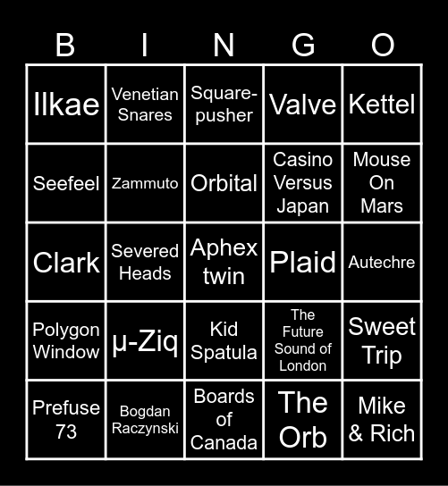 IDM slop bingo card Bingo Card