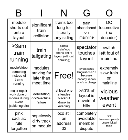 Free-Mo Meet Bingo Card