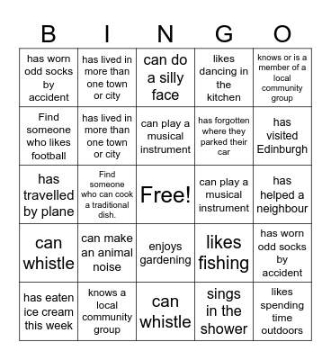 Human Bingo Card