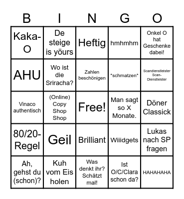 B-Bingo Card