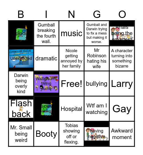 The amazing world of gumball Bingo Card