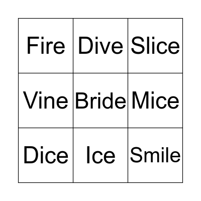 Long O Sounds Bingo Card