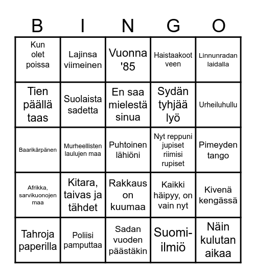 EPPU NORMAALI Bingo Card