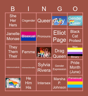 LGBTQ + Bingo Card