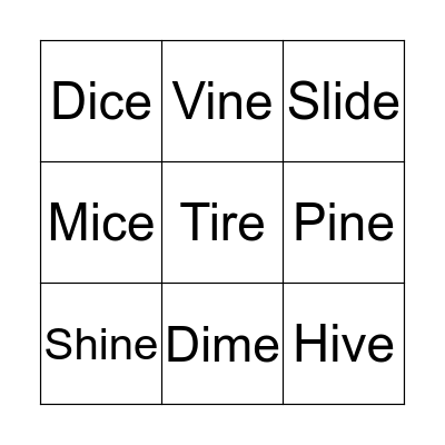 Long O Sounds Bingo Card