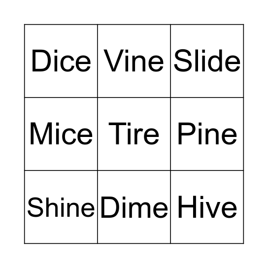 Long O Sounds Bingo Card