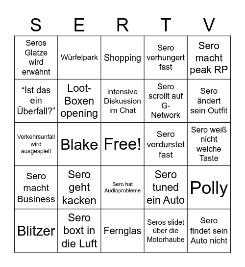 Sero GVMP Bingo Bongo V4 by Antonia & Lox Bingo Card