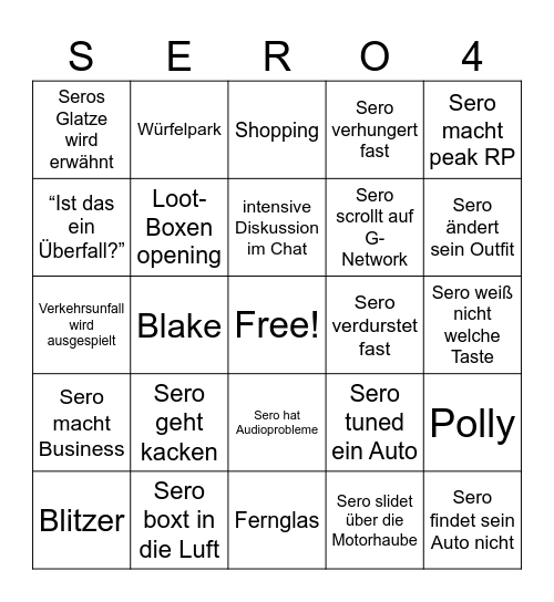 Sero GVMP Bingo Bongo Vol. 4 by Antonia & Lox Bingo Card