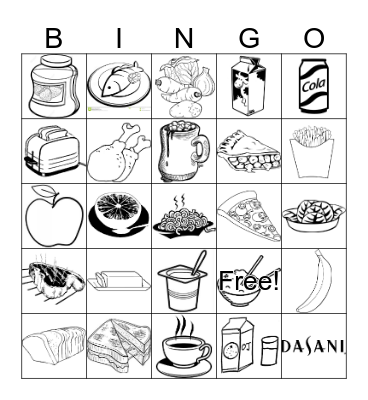 Food & Drinks Bingo Card