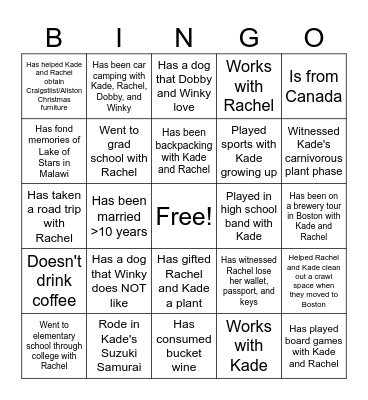 Find someone who... Bingo Card