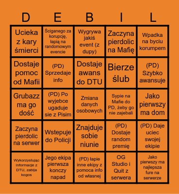 Purker StrefaRP Bingo Card