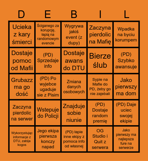 Purker StrefaRP Bingo Card
