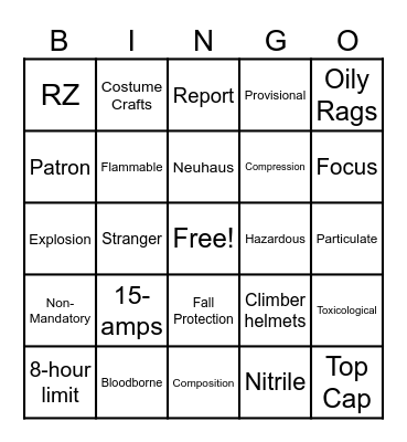Safety Day 2026 Bingo Card