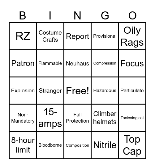 Safety Day 2026 Bingo Card