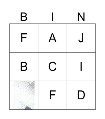 BINGO FOODS Bingo Card