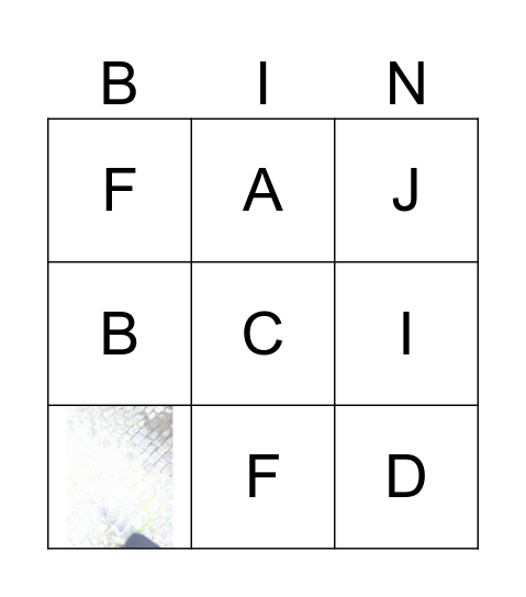 BINGO FOODS Bingo Card