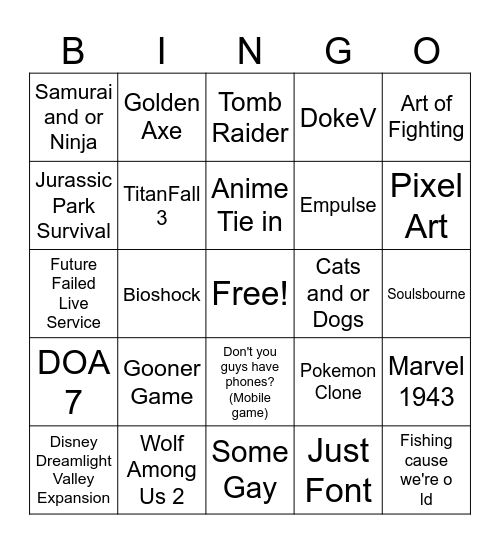 GamesCom26 Bingo Card