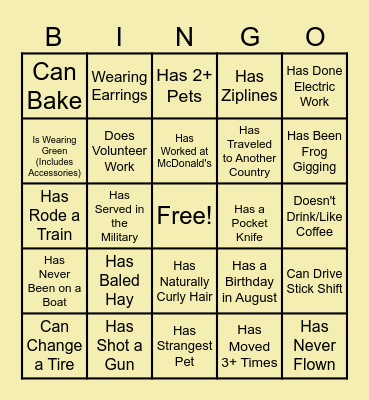 Find That Guest Bingo Card