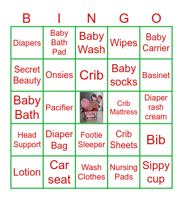 Sweet Baby Bingo Card