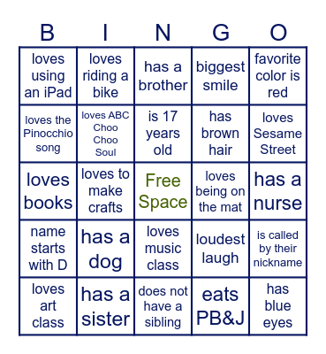 Find Somebody Who Bingo Card