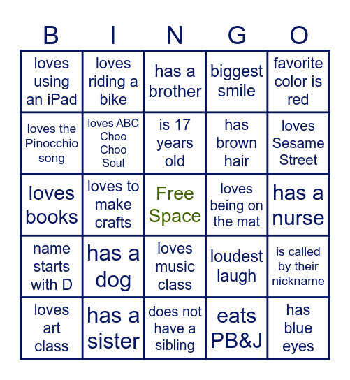 Find Somebody Who Bingo Card