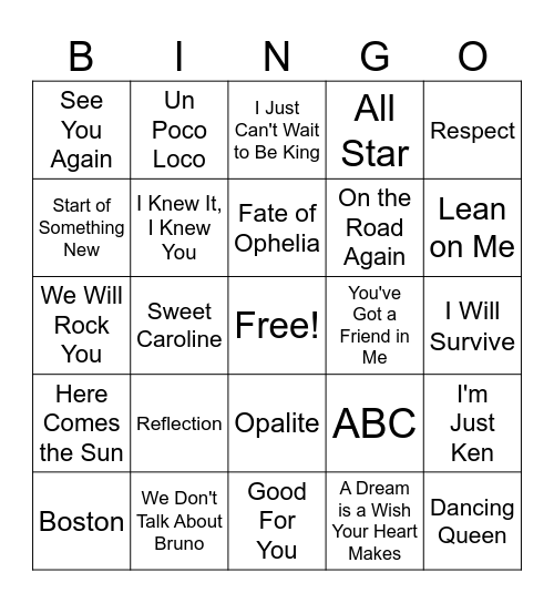Back to School Singo Bingo Card