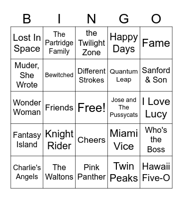 TV Themes Bingo Card