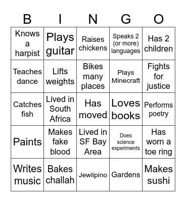 C O M M U N I T Y Bingo Card