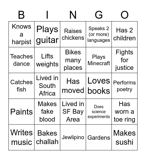 C O M M U N I T Y Bingo Card