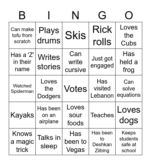 C O M M U N I T Y Bingo Card