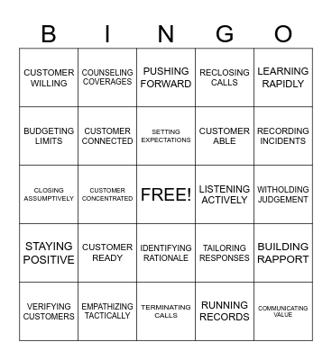 SALES BINGO Card
