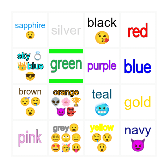 Vocabulary Bingo Card