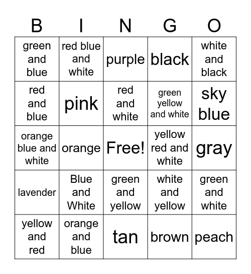 Color ME CFL Bingo!! Bingo Card