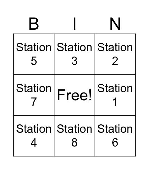 First Day Bingo Card