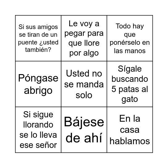 ¡Feliz Día de la Madre! Bingo Card