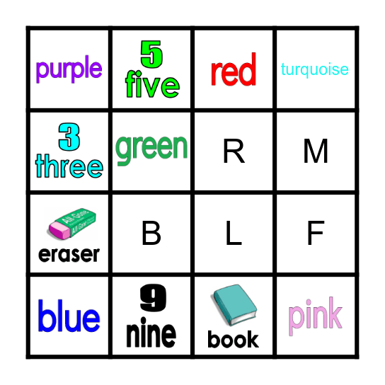 Vocabulary Bingo Card