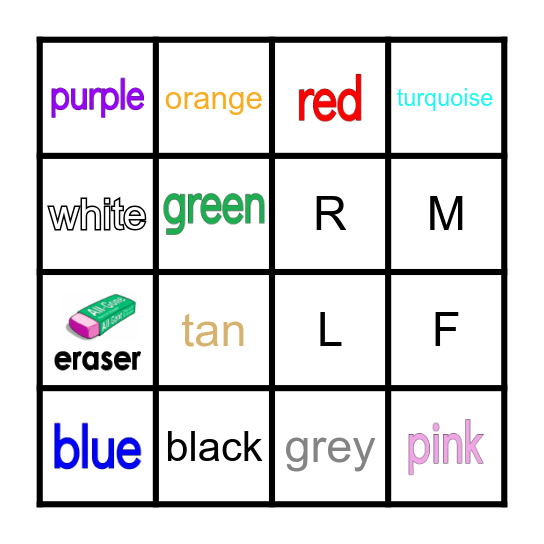 Vocabulary Bingo Card