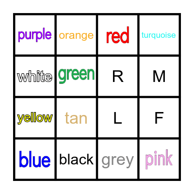 Vocabulary Bingo Card