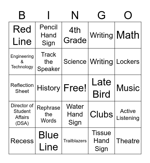B.L.A.Z.E BINGO Card