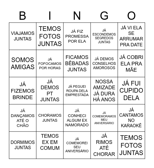 BINGO MEMÓRIAS Bingo Card