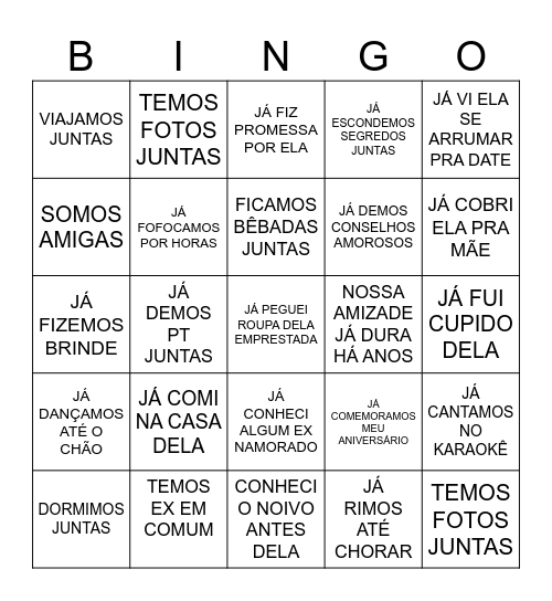 BINGO MEMÓRIAS Bingo Card