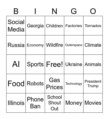 CNN 10 Bingo Card