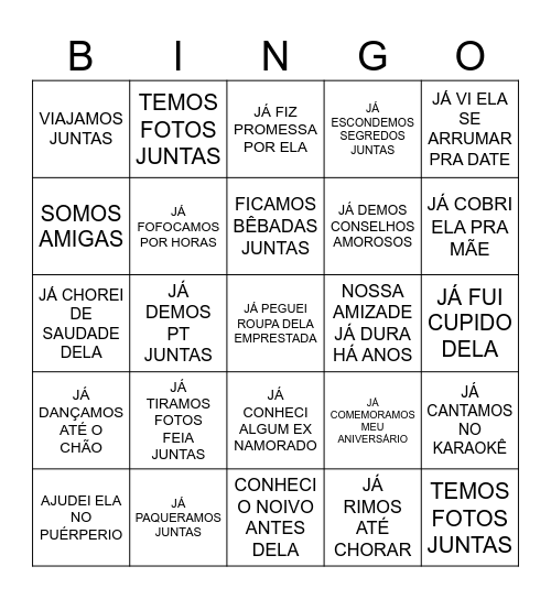 BINGO MEMÓRIAS Bingo Card