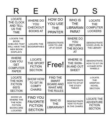 Library Bingo Card