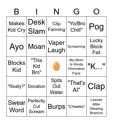 Steak Bingo Card